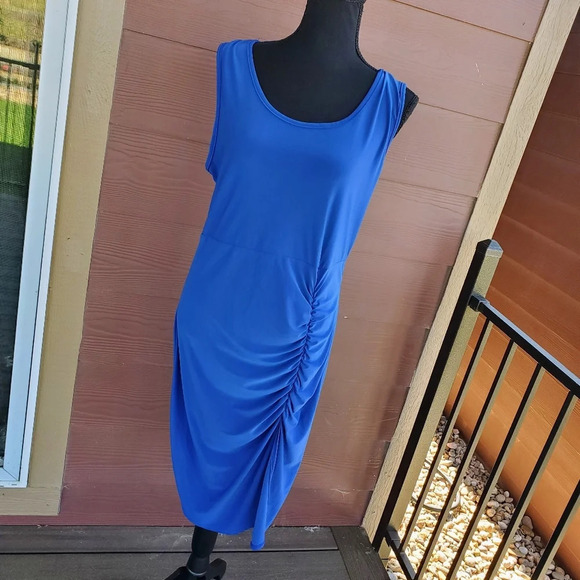 Myth Royal Blue Ruched Bodycon Dress Size XL - Picture 4 of 8